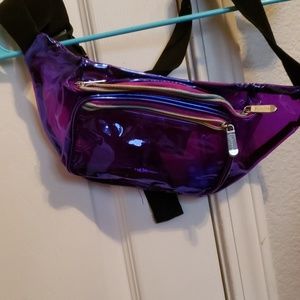 Transparent purple fanny pack